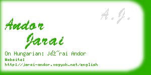 andor jarai business card